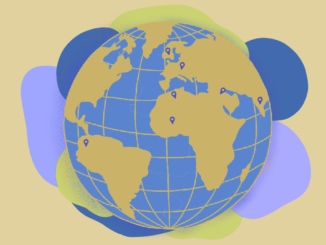 Un globe avec plusieurs points pour montrer les différentes actus