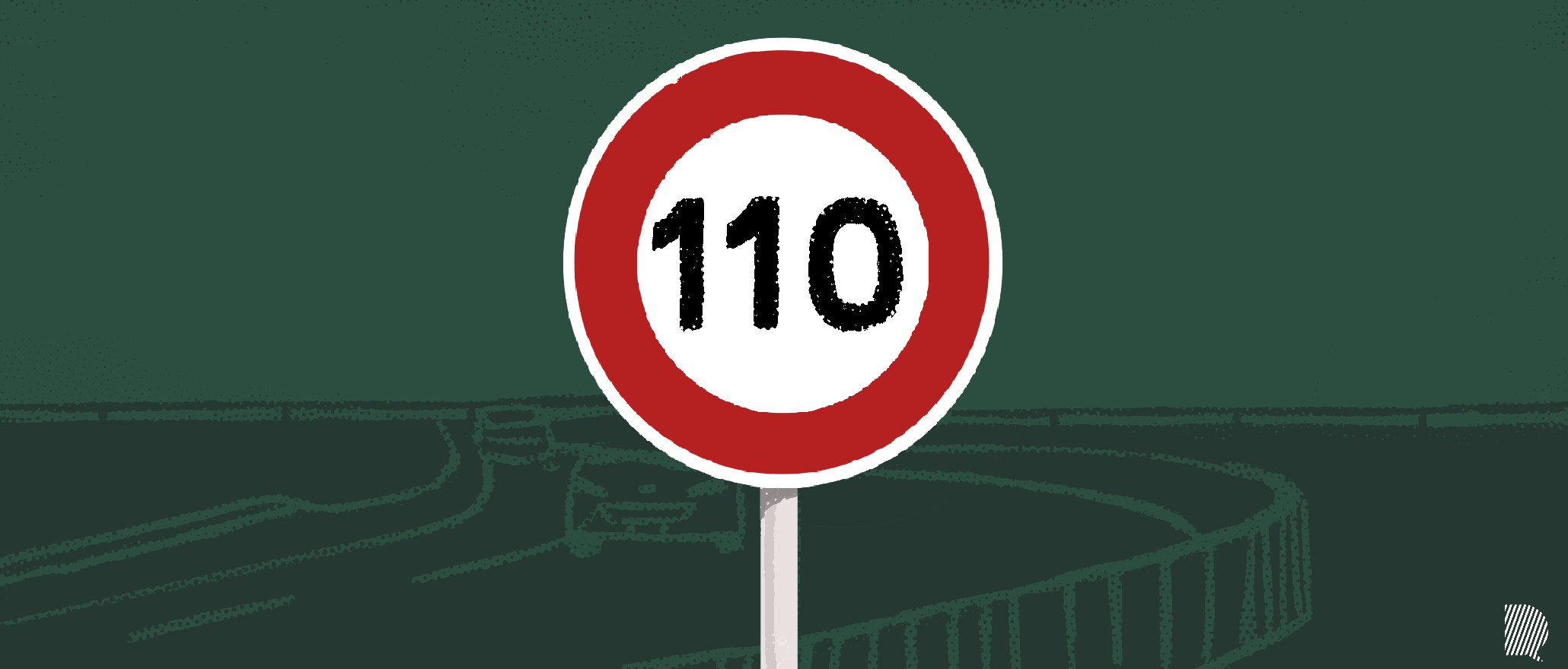 panneau 110 km/h devant une autoroute