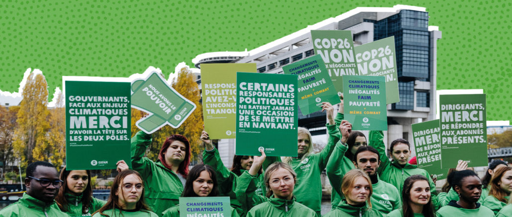 Manifestation d'Oxfam devant le ministère de l'Economie